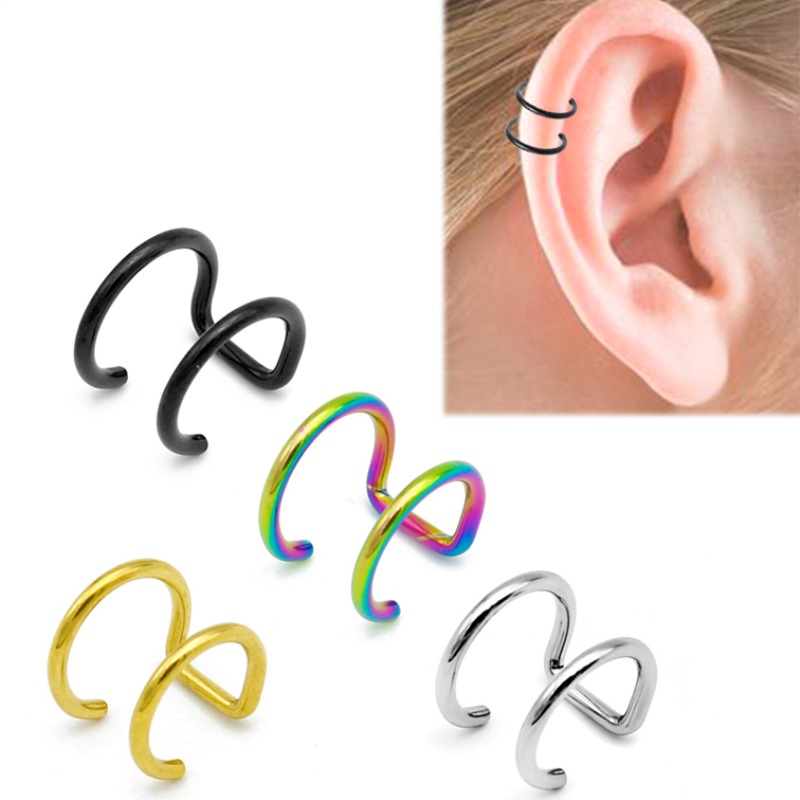Helix Cartilage Ring - 2Pcs 316L Stainless Steel Clip on
