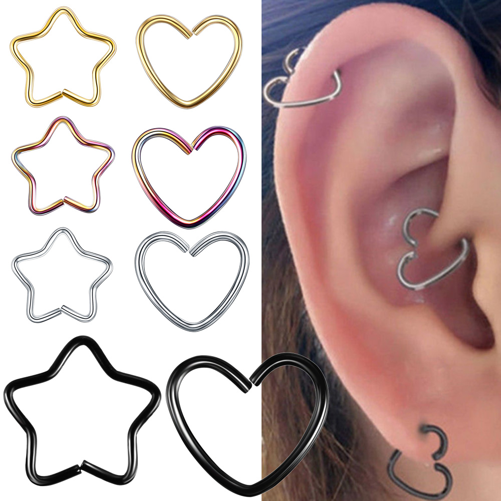 Helix Cartilage Ring - Body Jewelry Surgical Steel Daith Heart