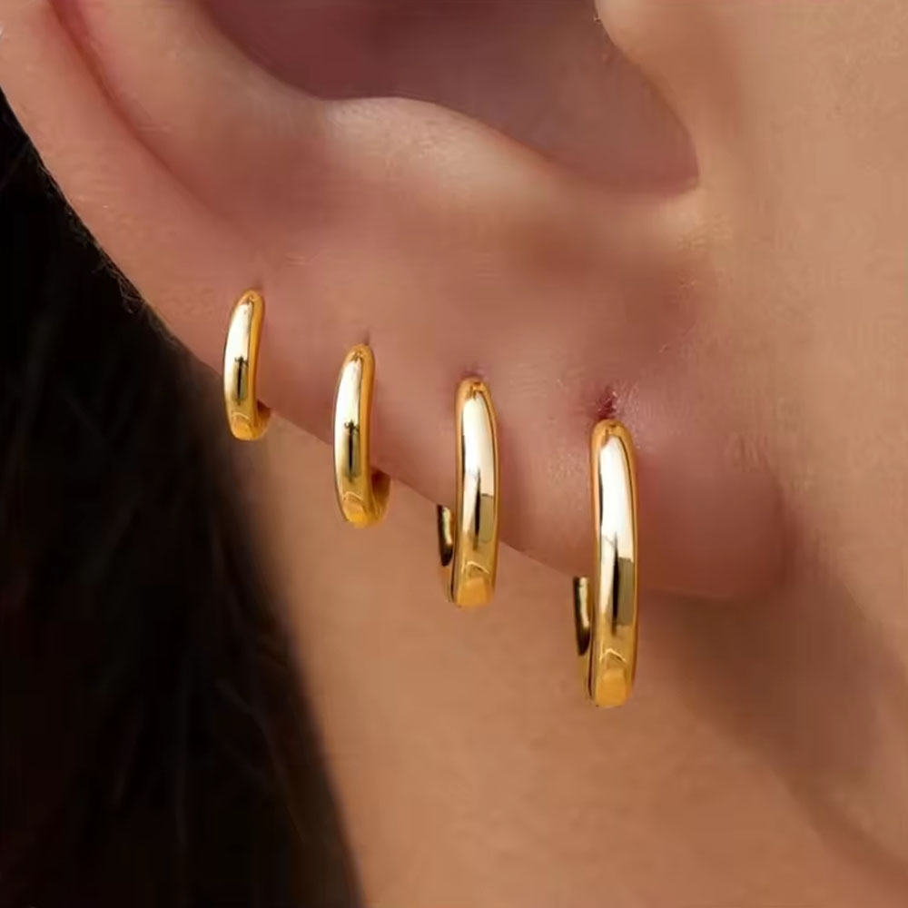 Helix Cartilage Ring - 4Pairs/4Pcs Stainless Steel Circle Hoop Earrings