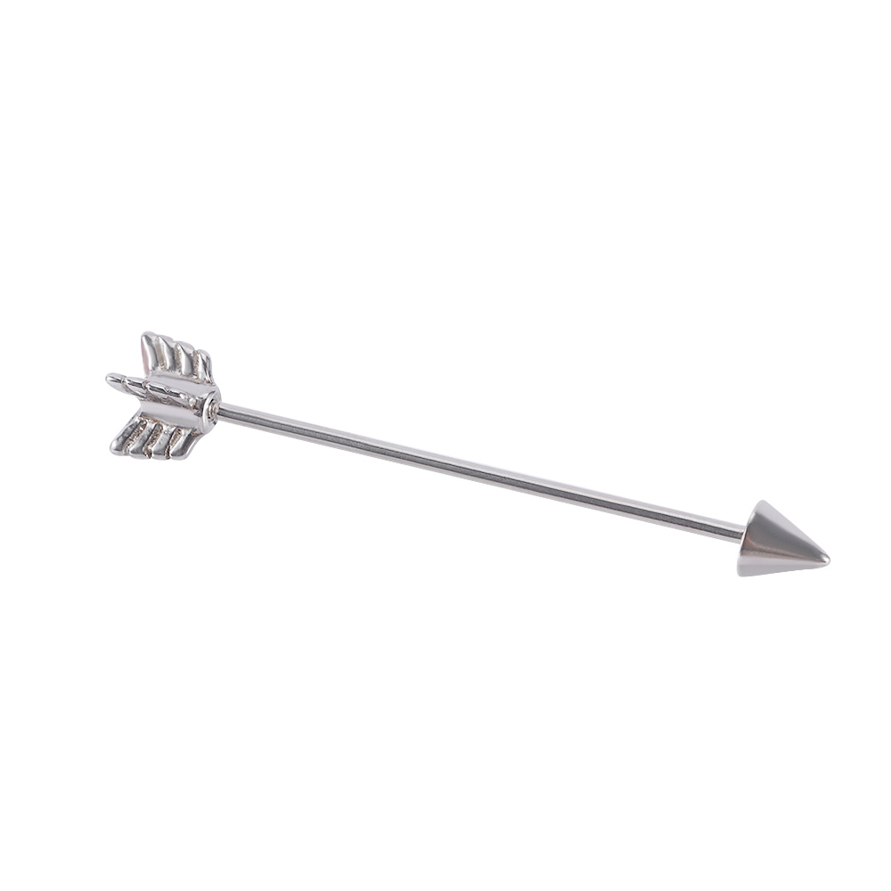 Industrial Barbell Long - Screw Long Stainless Steel Silver Jewelry