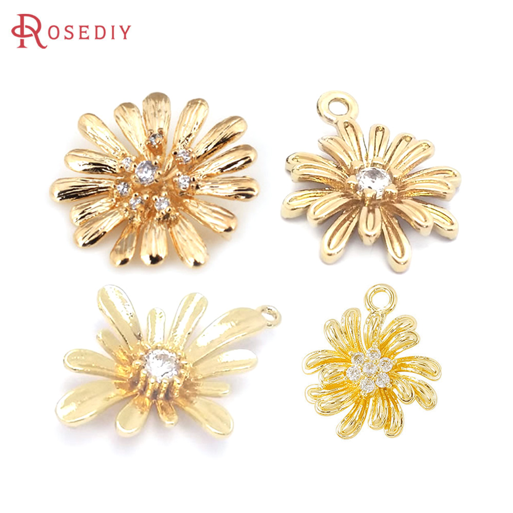 Body Jewelry High Quality - 18K Gold Color Brass Sunflower Daisy