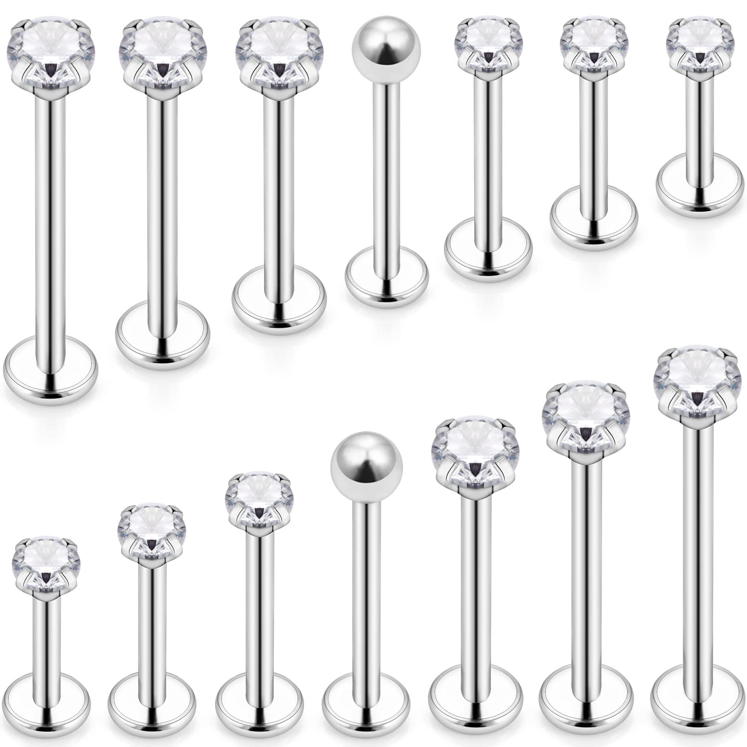 Body Jewelry Flat Back - 16G Different Sizes Flat Back Stud