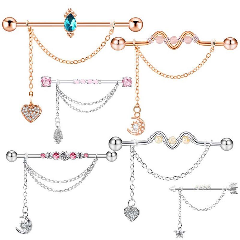 Punk Style Girls Gift Crystal  - Industrial Barbell Long recension och pris