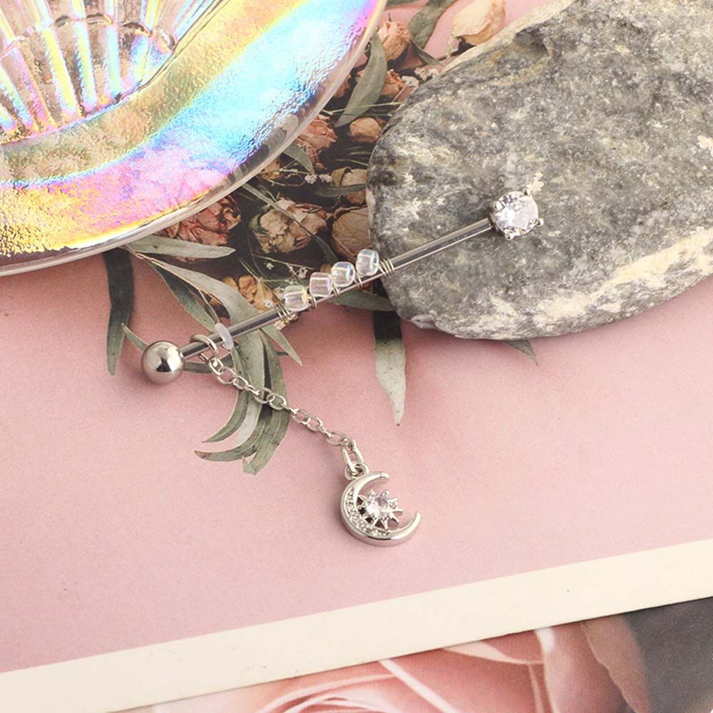 Punk Style Girls Gift Crystal  - Industrial Barbell Long recension och pris