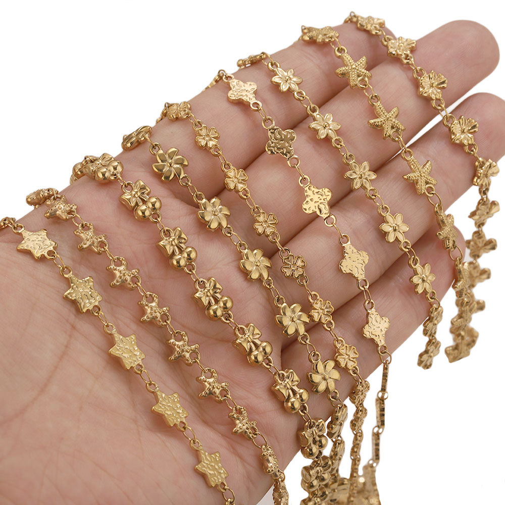 1Meter Stainless Steel Flower  - Body Jewelry Necklace recension och pris