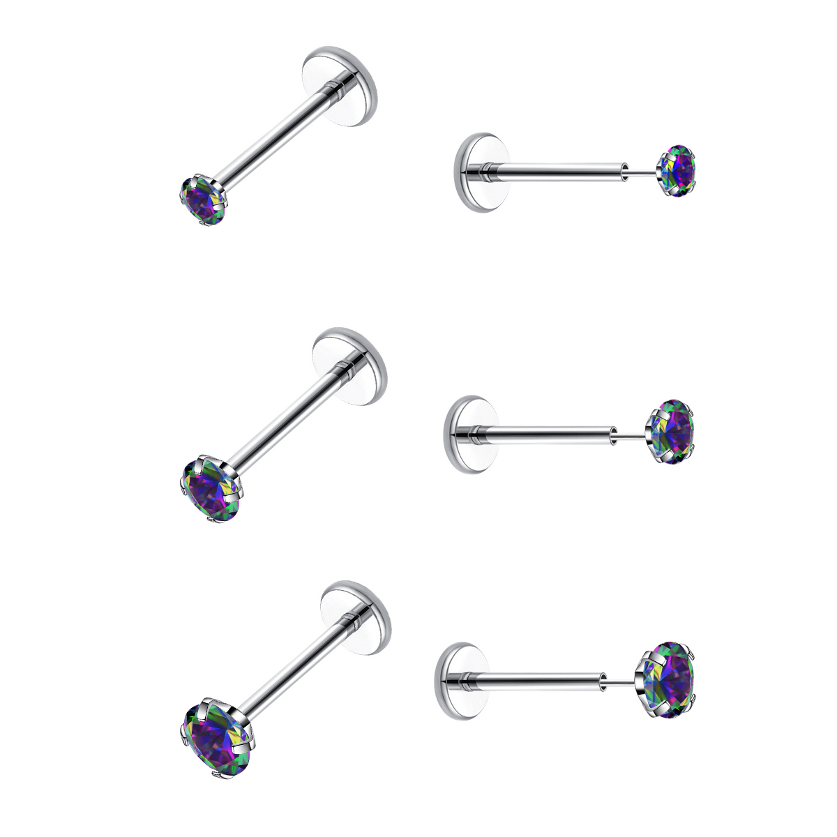 20G Flat Back Threadless Earri - Body Jewelry Flat Back recension och pris
