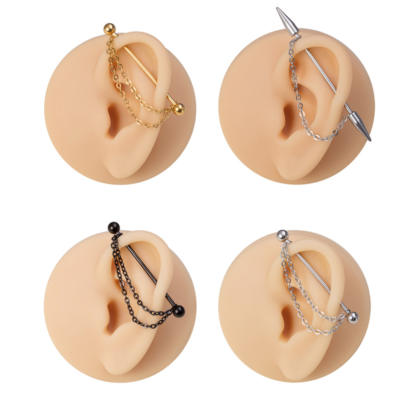 1pc Industrial Piercing Barbel - Industrial Barbell Long recension och pris