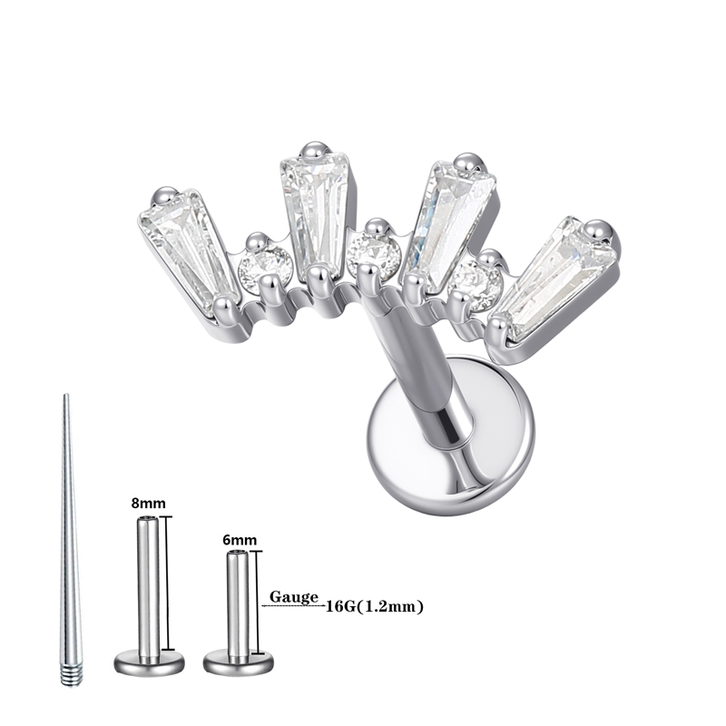 1 Pcs ASTM Titanium Helix Pier - Body Jewelry Flat Back recension och pris