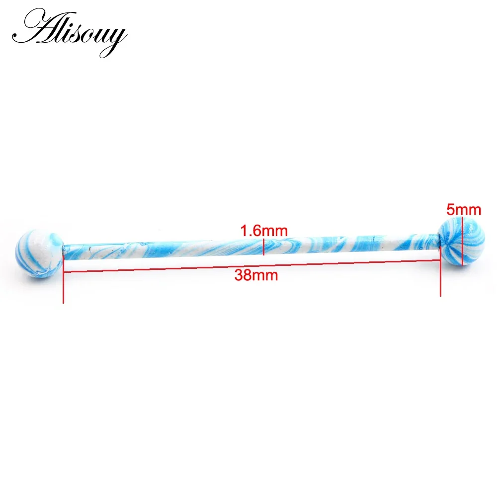 Alisouy 2PC Long Straight Stai - Industrial Barbell Long recension och pris