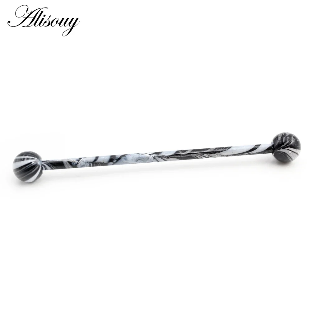 Alisouy 2PC Long Straight Stai - Industrial Barbell Long recension och pris
