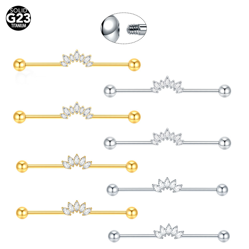 1/5PCS Titanium 14G CZ Industr - Industrial Barbell Long recension och pris
