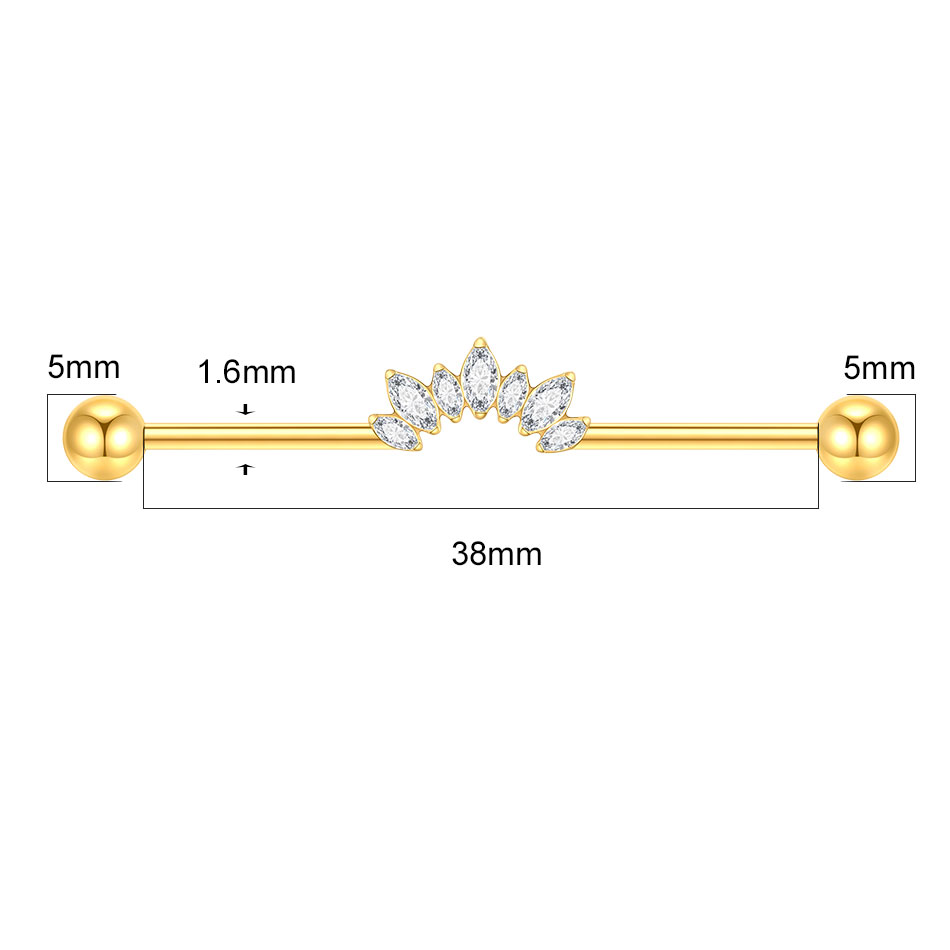 1/5PCS Titanium 14G CZ Industr - Industrial Barbell Long recension och pris