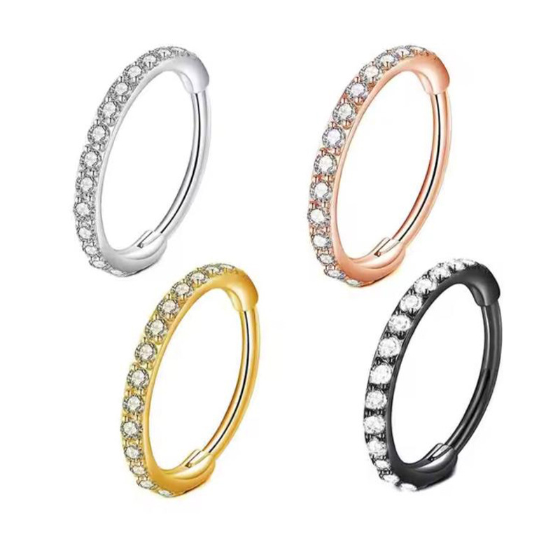 16G Clear CZ Nose Ring Hoop 31 - Helix Cartilage Ring recension och pris