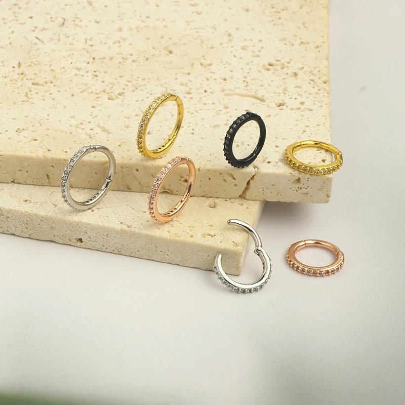 16G Clear CZ Nose Ring Hoop 31 - Helix Cartilage Ring recension och pris