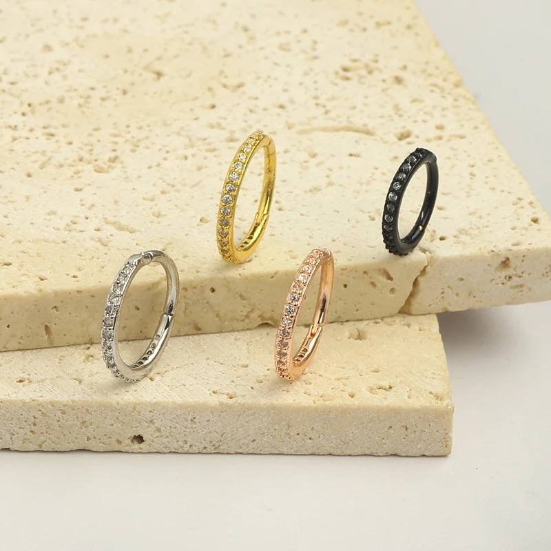 16G Clear CZ Nose Ring Hoop 31 - Helix Cartilage Ring recension och pris