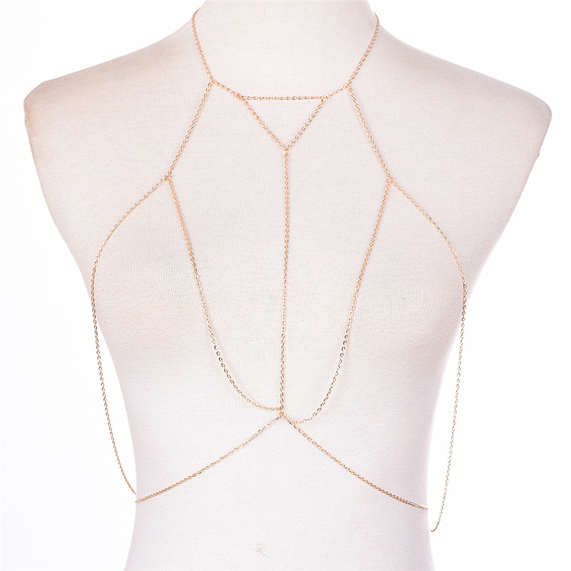 Gold Silver Fashion Link Chain - Body Jewelry Bra recension och pris