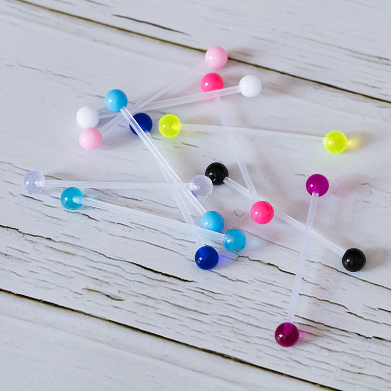 10-50pcs Acrylic Cartilage Ear - Industrial Barbell Long recension och pris