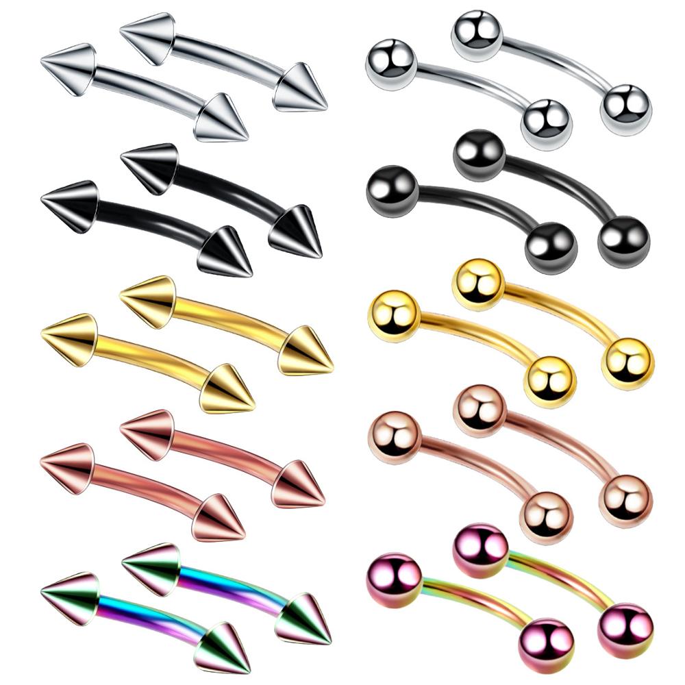 10pc/lot Eyebrow Piercing Curv - Nipple Bar Curved recension och pris