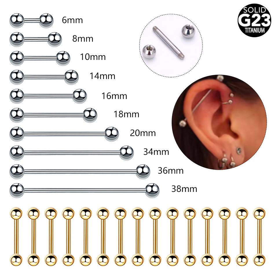 1/5PCS Titanium External Threa - Industrial Barbell Long recension och pris