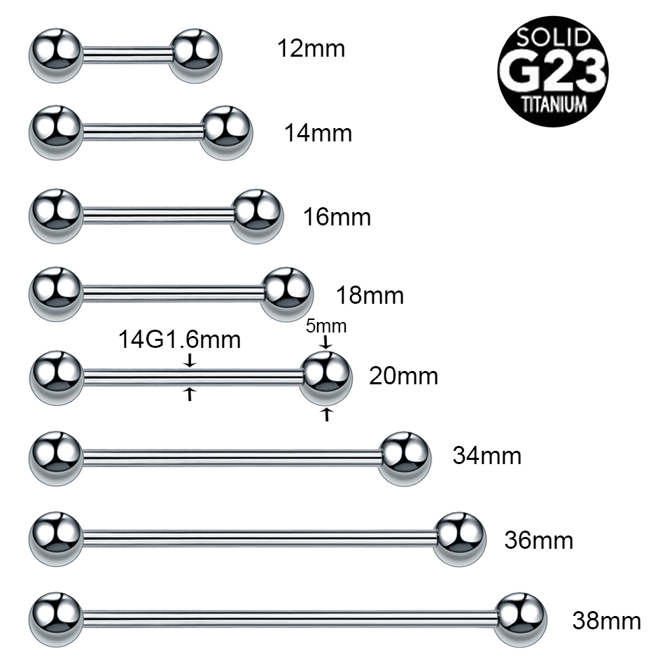 1/5PCS Titanium External Threa - Industrial Barbell Long recension och pris