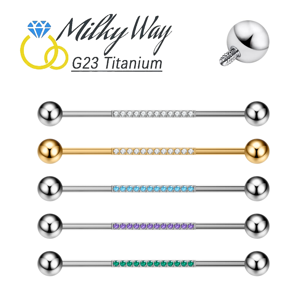 G23 Titanium Body Piercing Jew - Industrial Barbell Long recension och pris
