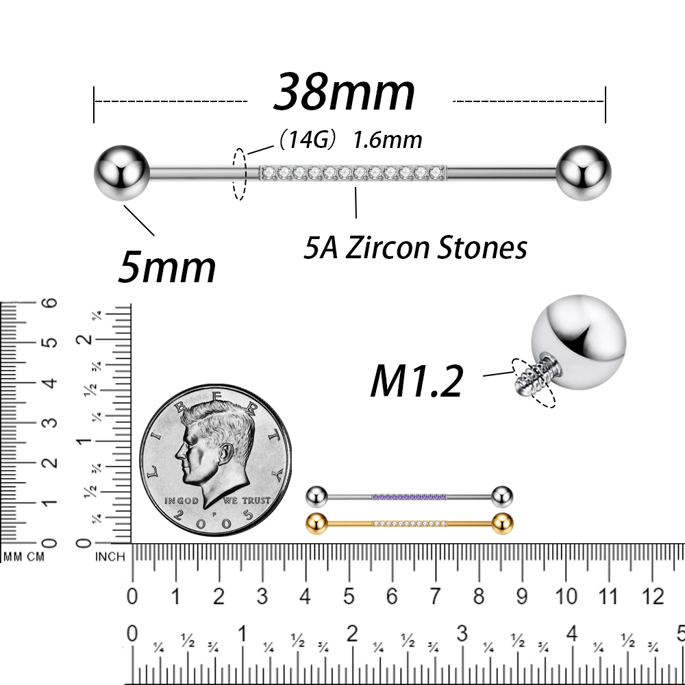 G23 Titanium Body Piercing Jew - Industrial Barbell Long recension och pris