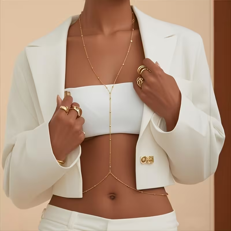 Fashion Simple Bead Chain Bohe - Body Jewelry Bra recension och pris