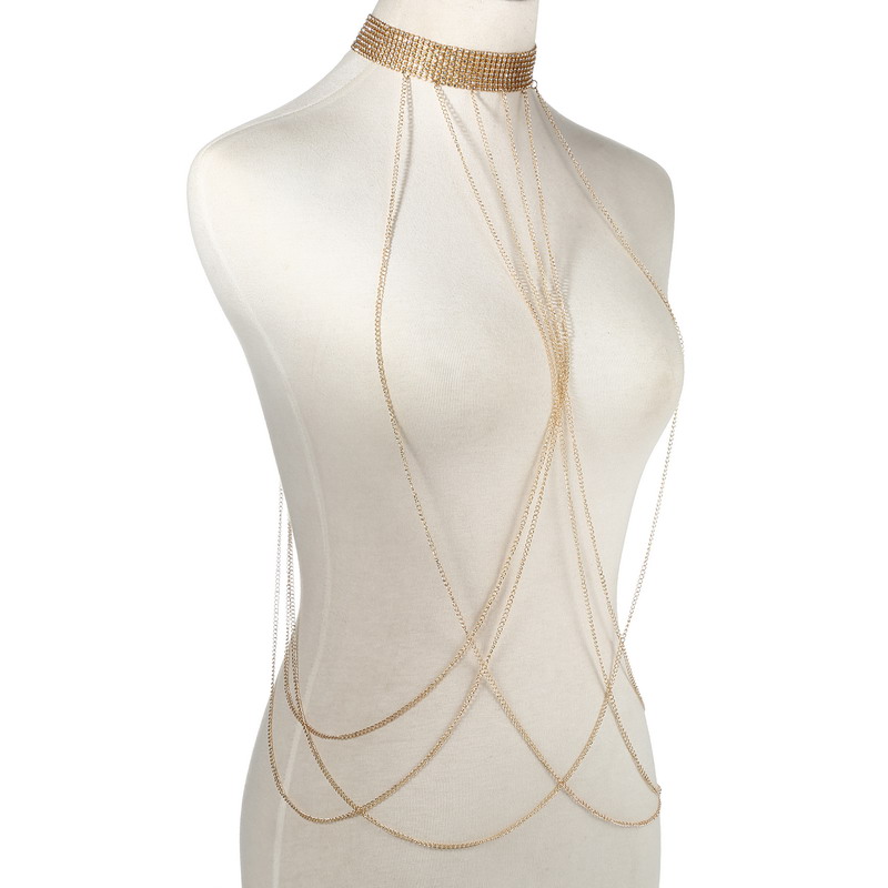 Gold Color Body Chain Women  R - Body Jewelry Bra recension och pris