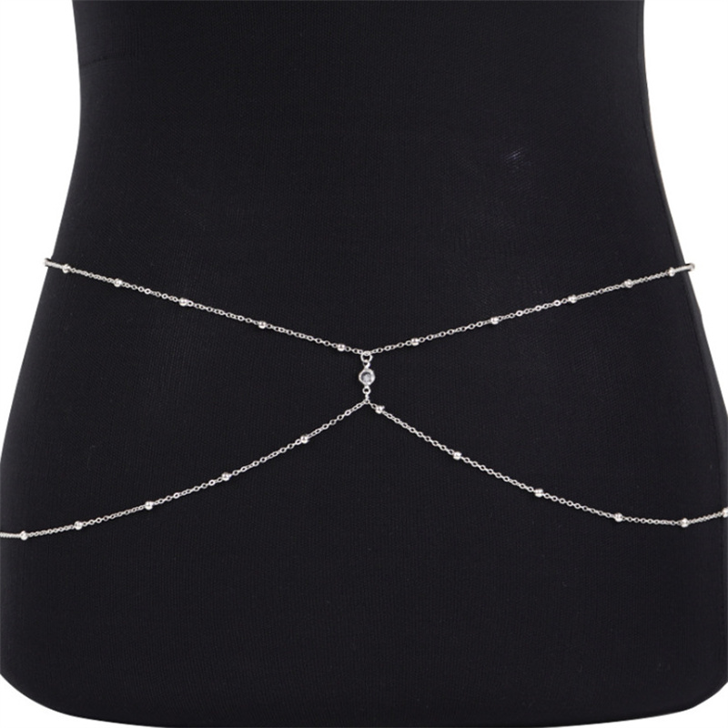 Clear Rhinestone Beaded Belly  - Body Jewelry Bra recension och pris