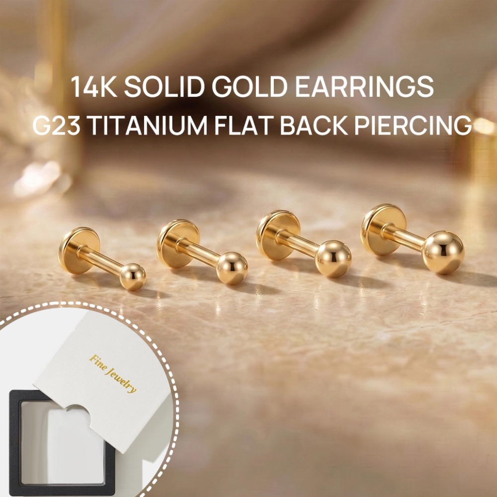 DIeSchein 14K Solid Gold Minim - Body Jewelry Flat Back recension och pris