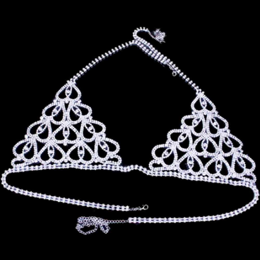 Fashion Rhinestone Heart Bra T - Body Jewelry Bra recension och pris