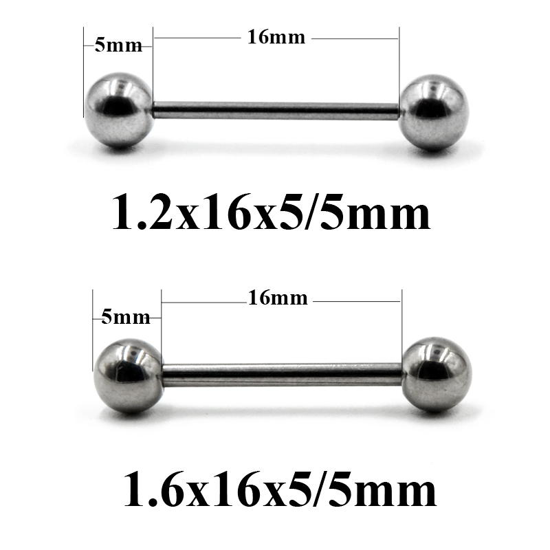 2 Pieces 14G/16G Surgical Stee - Industrial Barbell Long recension och pris