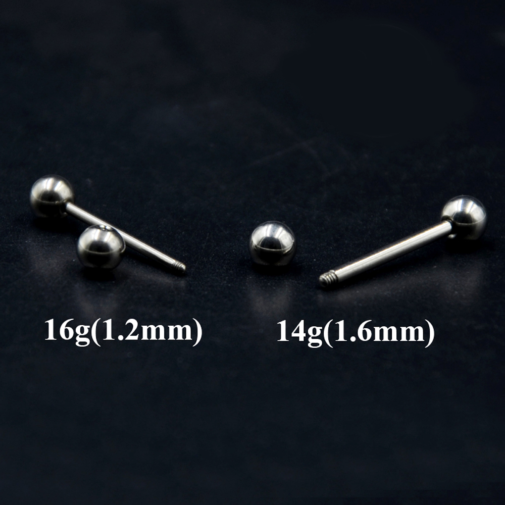 2 Pieces 14G/16G Surgical Stee - Industrial Barbell Long recension och pris
