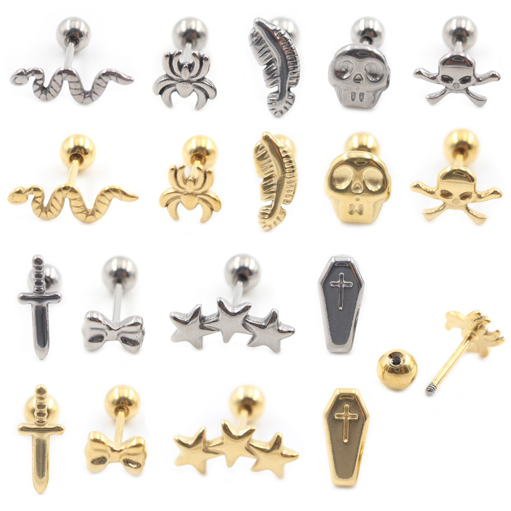 2PC Titanium Cross Spider Snak - Helix Cartilage Ring recension och pris
