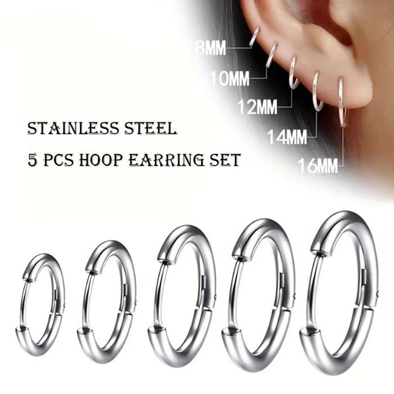 5Pcs Minimalist Unisex Cartila - Helix Cartilage Ring recension och pris