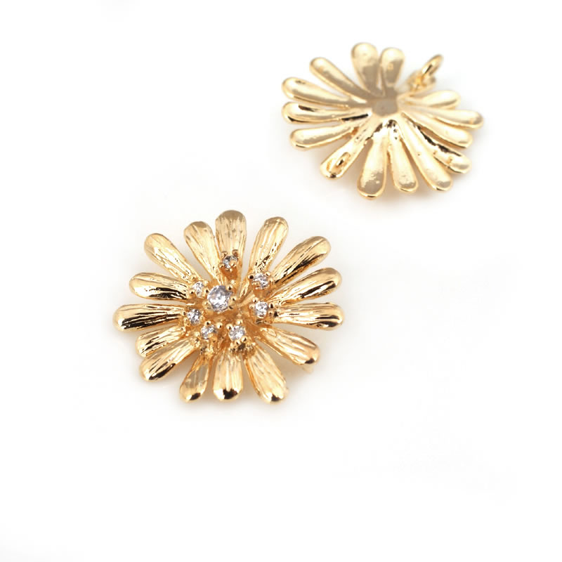 18K Gold Color Brass Sunflower - Body Jewelry High Quality recension och pris