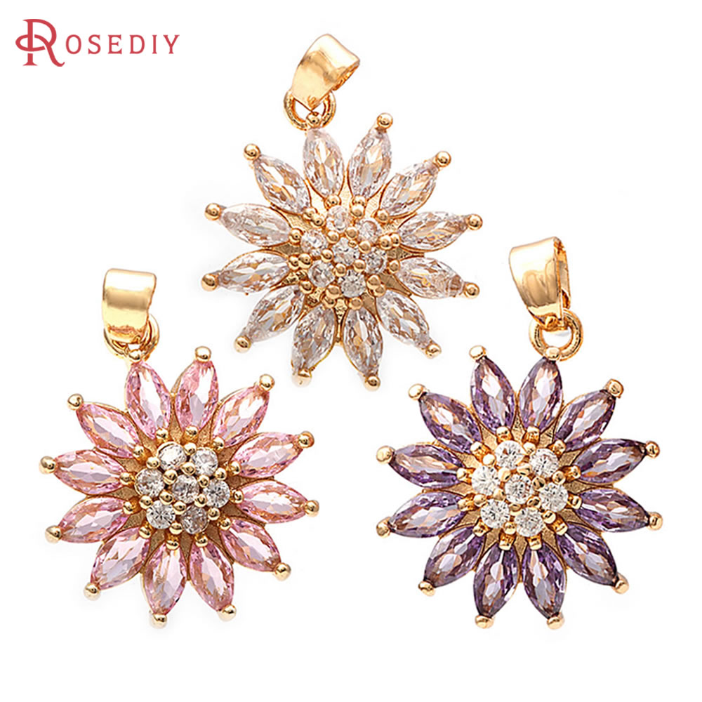 18K Gold Color Brass Sunflower - Body Jewelry High Quality recension och pris