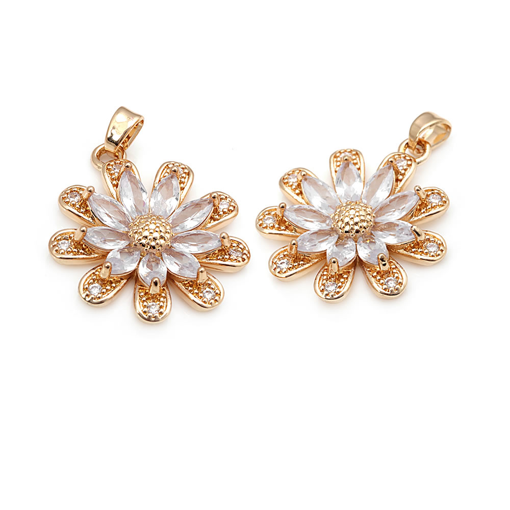 18K Gold Color Brass Sunflower - Body Jewelry High Quality recension och pris