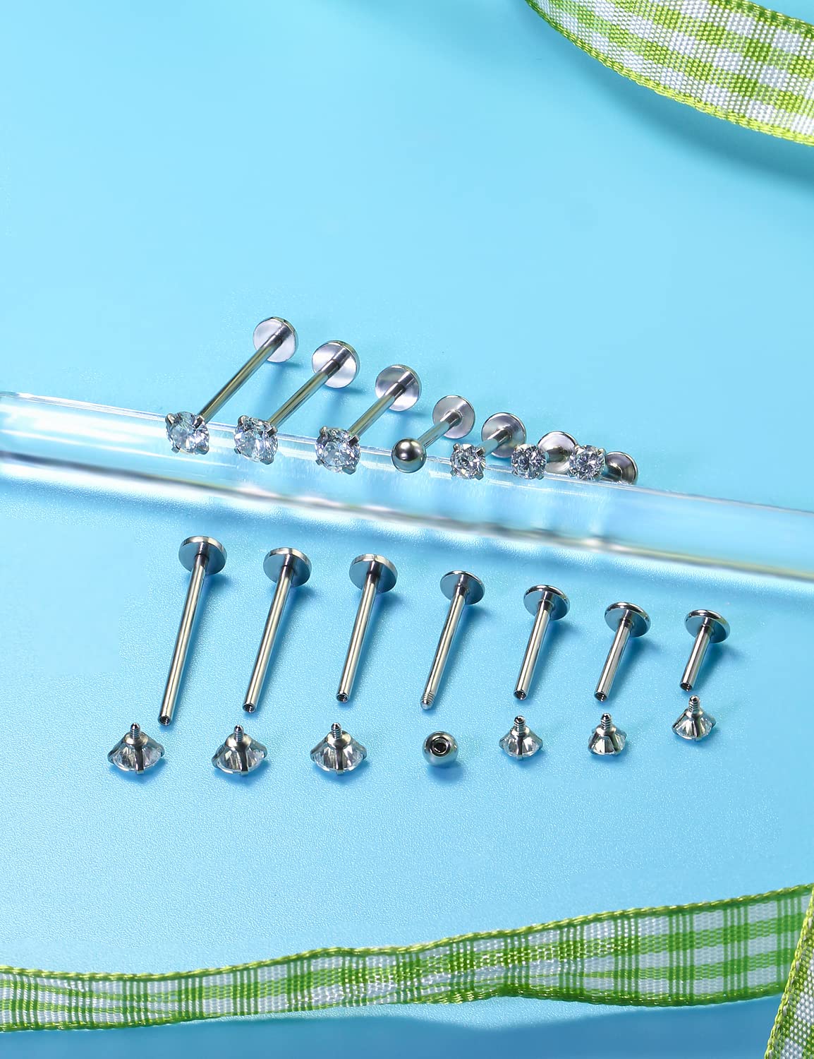 16G Different Sizes Flat Back  - Body Jewelry Flat Back recension och pris