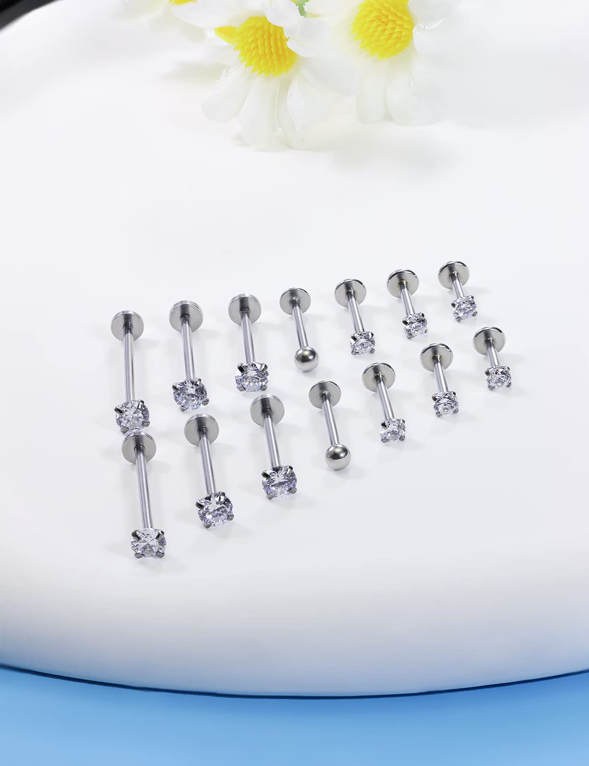 16G Different Sizes Flat Back  - Body Jewelry Flat Back recension och pris