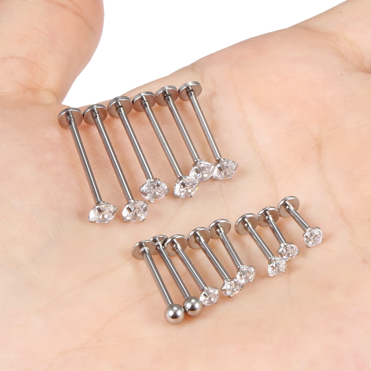 16G Different Sizes Flat Back  - Body Jewelry Flat Back recension och pris