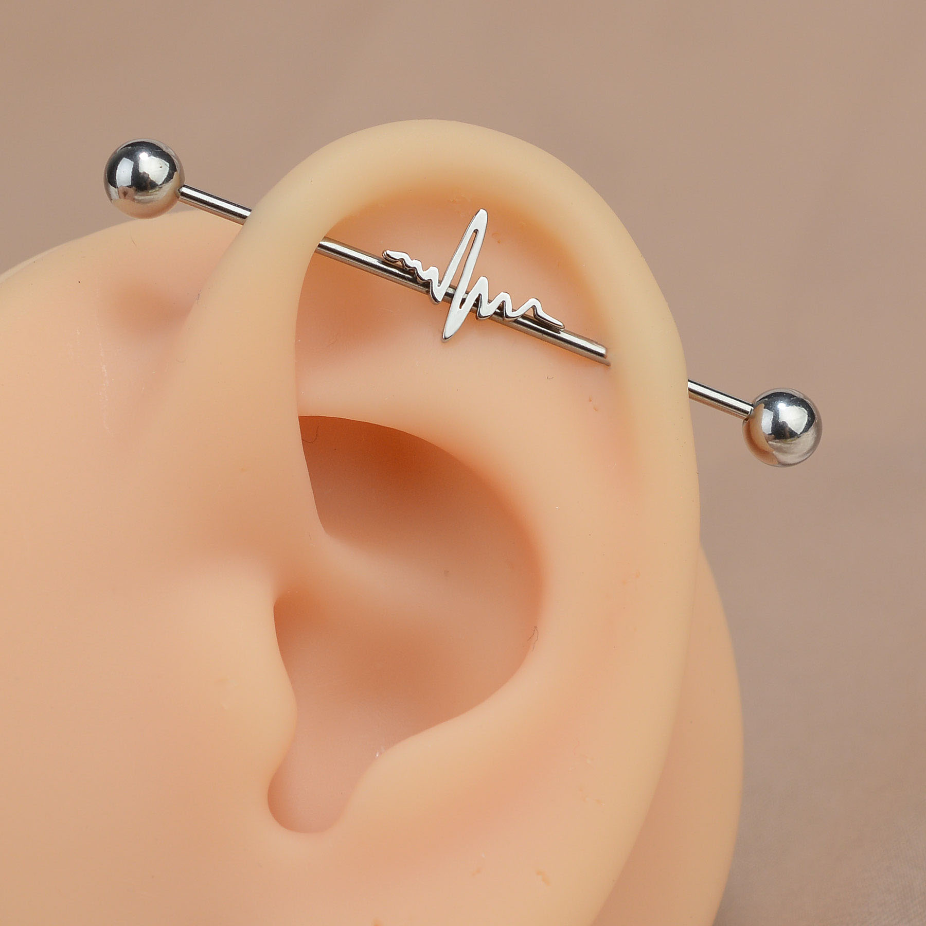 1PC 16G Stainless Steel Long I - Industrial Barbell Long recension och pris