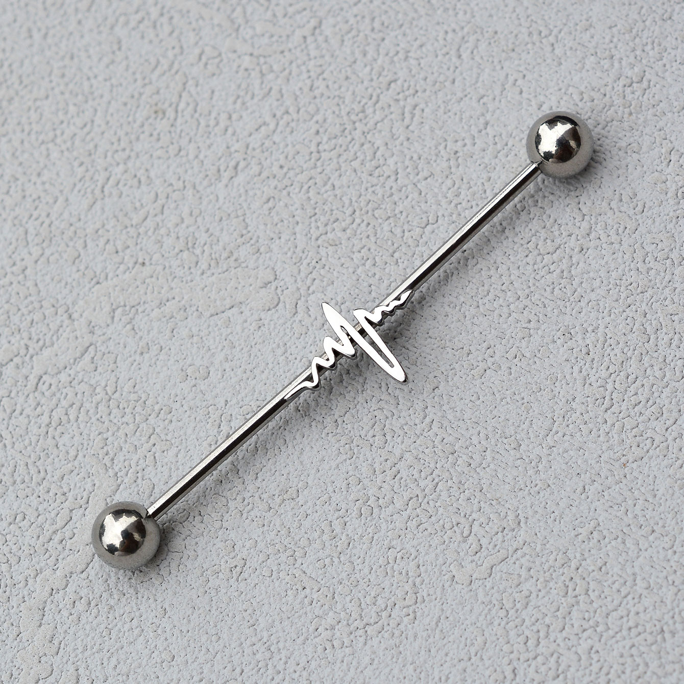1PC 16G Stainless Steel Long I - Industrial Barbell Long recension och pris
