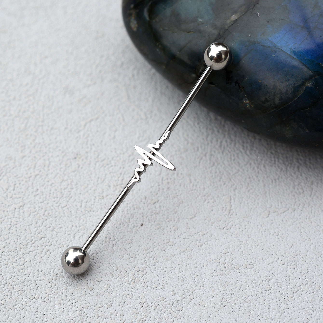1PC 16G Stainless Steel Long I - Industrial Barbell Long recension och pris