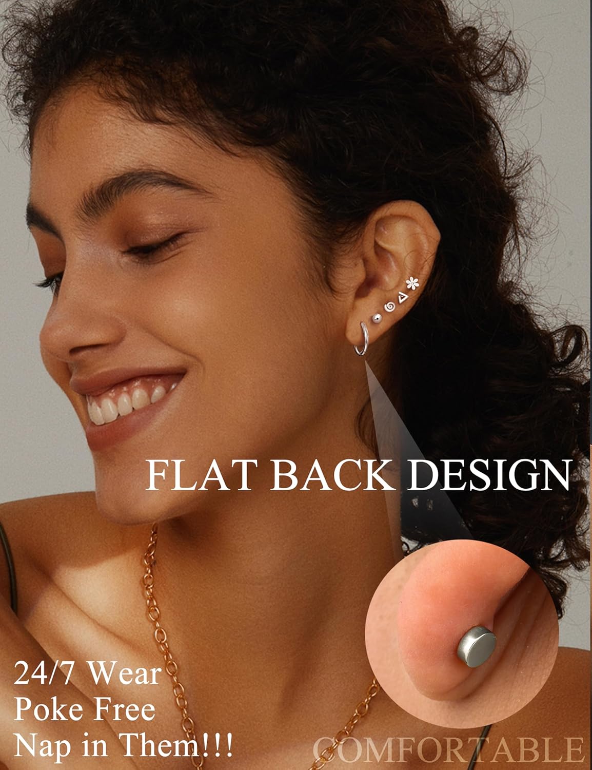 FASACCO 1 Pair Surgical Steel  - Body Jewelry Flat Back recension och pris