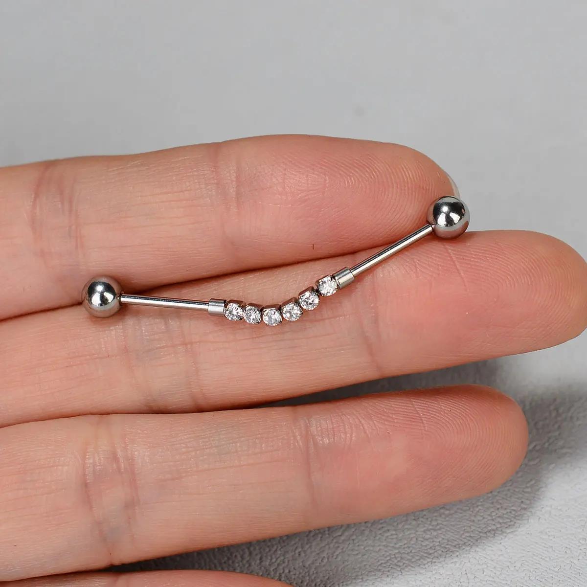 1PC Stainless Steel Long Indus - Industrial Barbell Long recension och pris